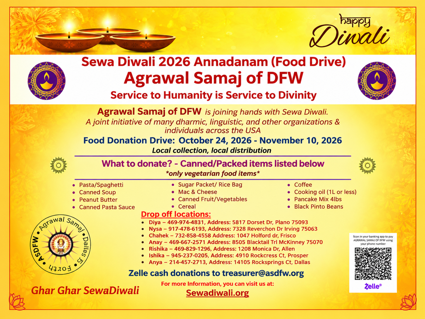 Photo 1 from Sewa Diwali 2026 Annadanam ( Food Drive) (Event)